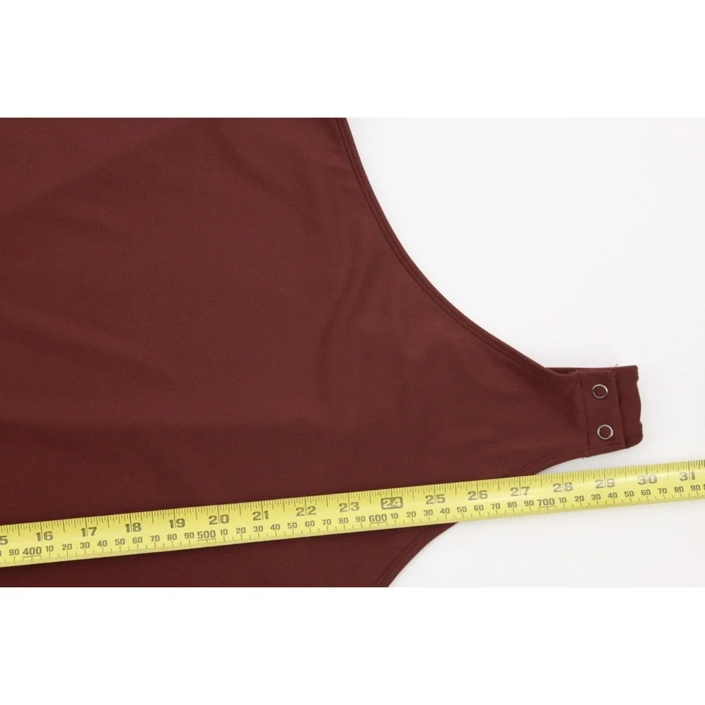 Express sleeveless body‎ contour thong bodysuit women's XL Cognac Brown